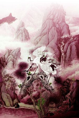 仙鹤印花华亿平台图片