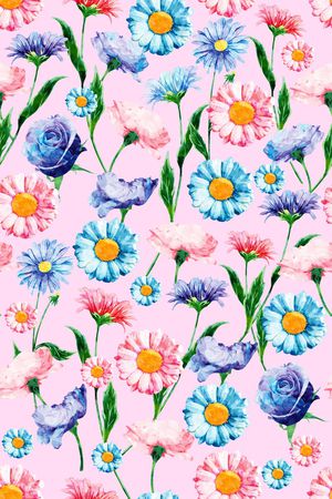 手绘花卉女装印花华亿平台图片