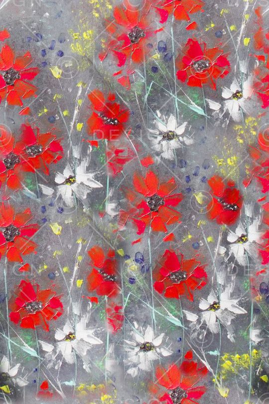 抽象油画印花华亿平台图片