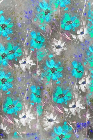 抽象油画印花华亿平台图片