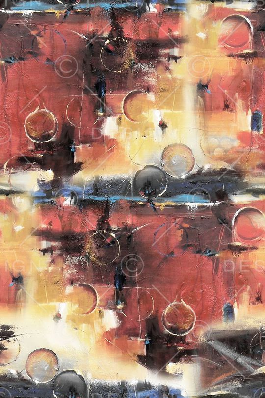 抽象油画印花华亿平台图片