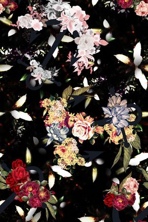 大花朵印花华亿平台图片