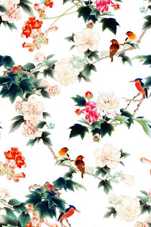 中国风印花华亿平台图片