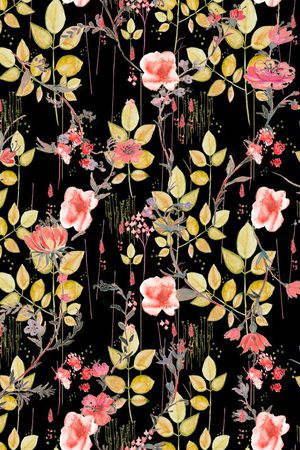 水彩花卉印花华亿平台图片