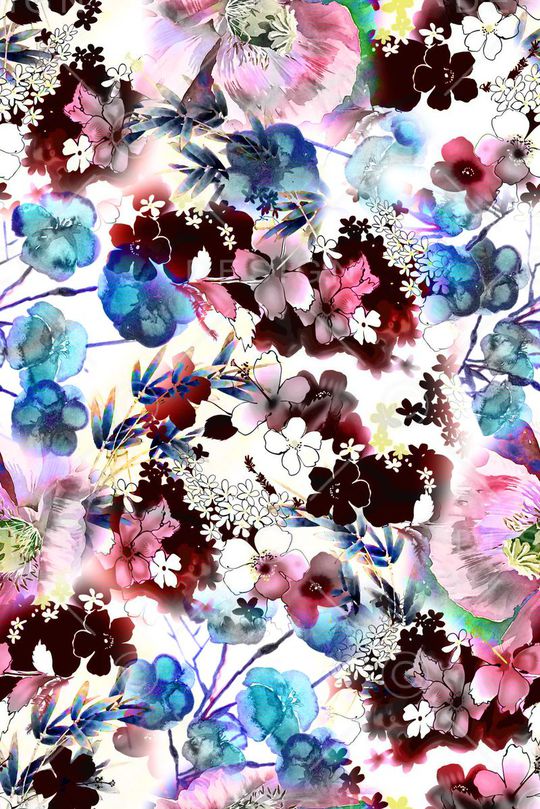 花卉印花华亿平台图片