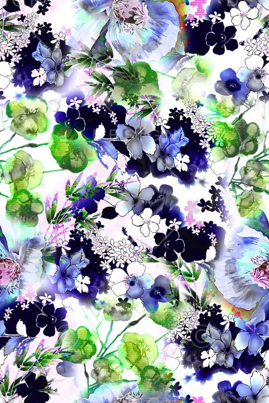 花卉印花华亿平台图片