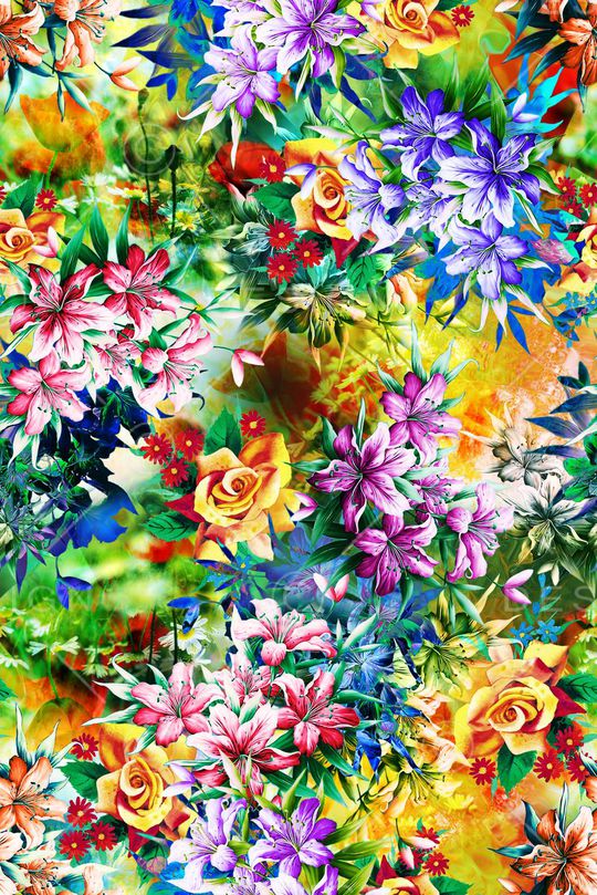 花卉印花华亿平台图片