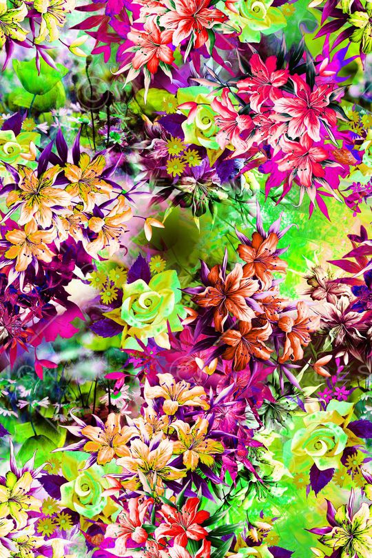 花卉印花华亿平台图片