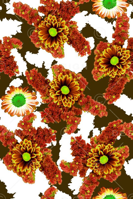 时尚潮流手绘花卉数码印花印花华亿平台图片