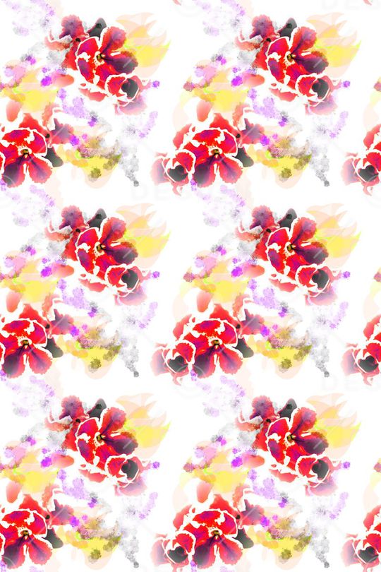 水彩水墨印花华亿平台图片