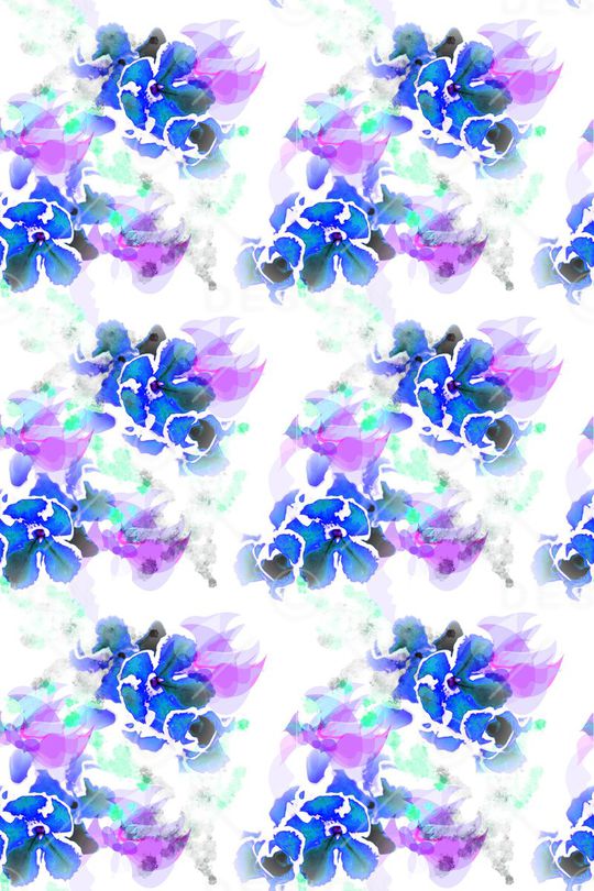 水彩水墨印花华亿平台图片