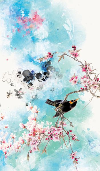 花鸟印花华亿平台图片