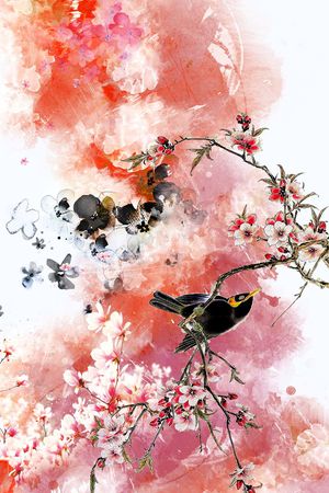 花鸟印花华亿平台图片