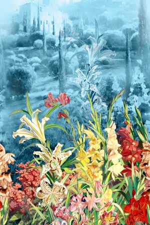 花卉印花华亿平台图片