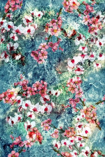 抽象花卉印花华亿平台图片