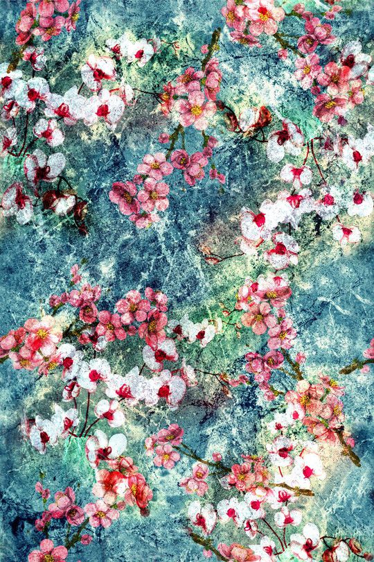 抽象花卉印花华亿平台图片