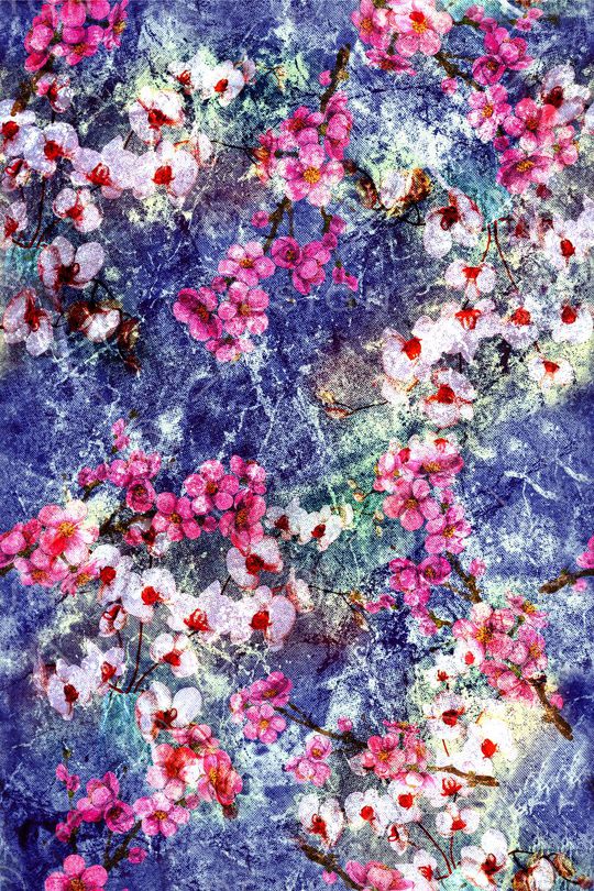 抽象花卉印花华亿平台图片