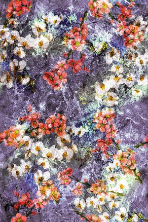 抽象花卉印花华亿平台图片