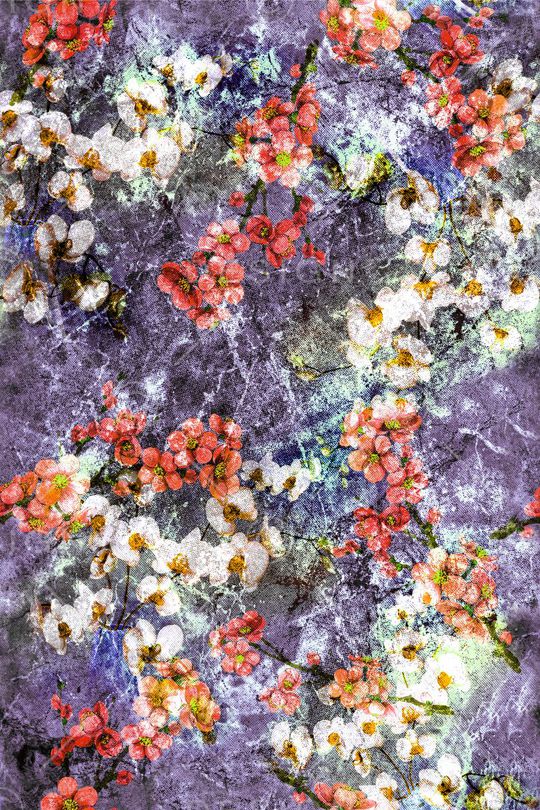 抽象花卉印花华亿平台图片