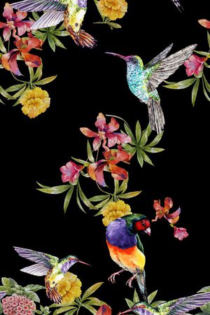 花鸟印花华亿平台图片