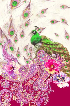 孔雀印花华亿平台图片