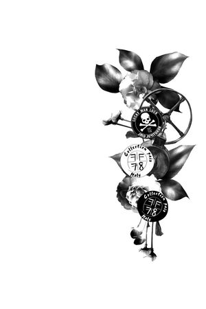 素描写实花朵结合印花华亿平台图片