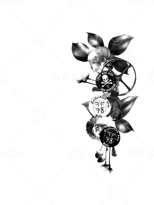 素描写实花朵结合印花华亿平台图片