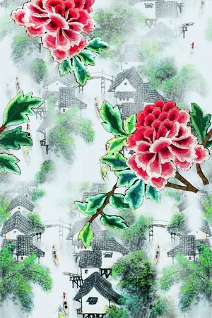 中国风印花华亿平台图片