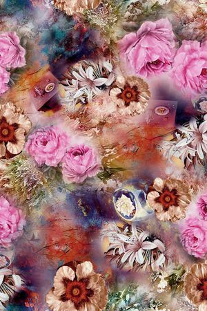 牡丹印花华亿平台图片