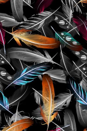 炫彩羽毛印花华亿平台图片