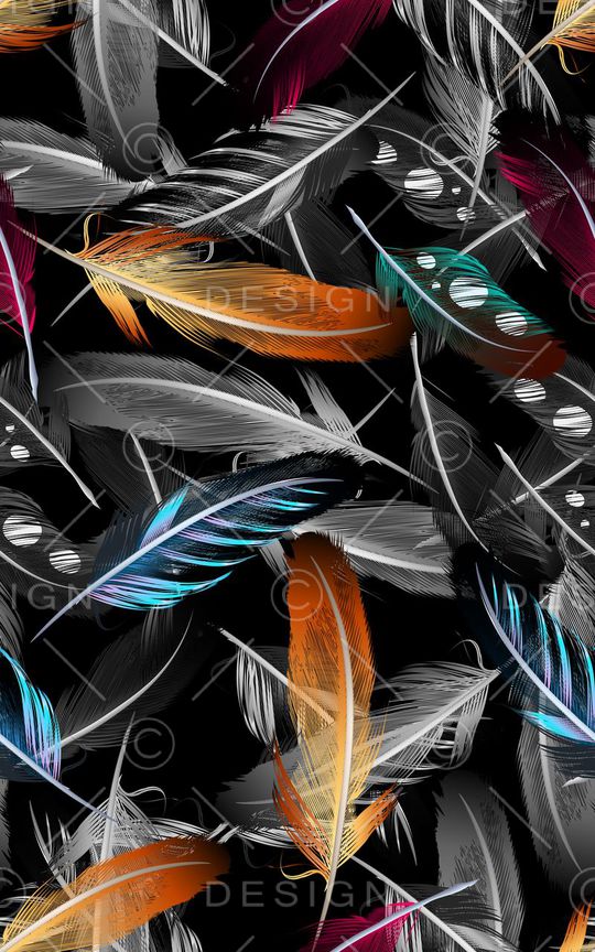 炫彩羽毛印花华亿平台图片