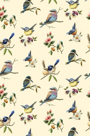 刺绣花鸟印花华亿平台图片