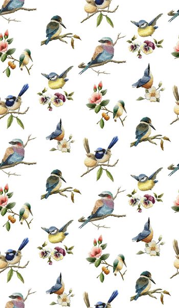 704402-立体刺绣名鸟花卉白