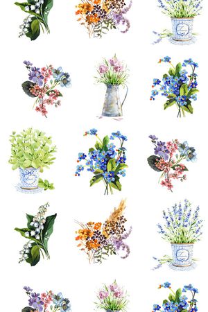 蓝色花朵印花华亿平台图片