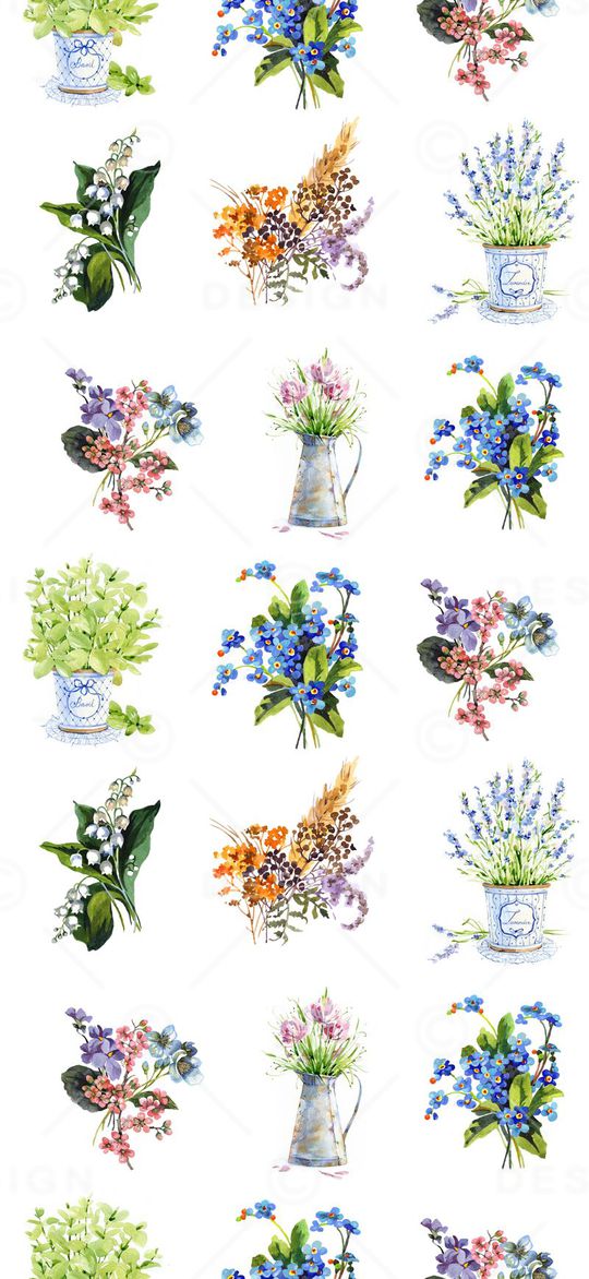 蓝色花朵印花华亿平台图片