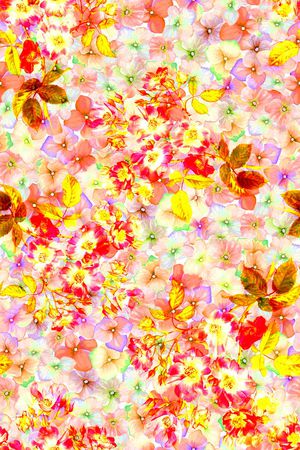 手绘水彩画花卉数码印花印花华亿平台图片