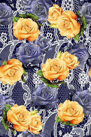 抽象手绘满版花卉印花华亿平台图片