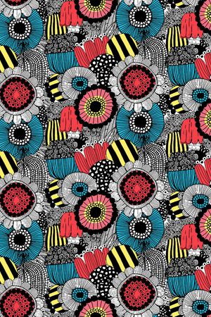 抽象手绘满版腰果印花华亿平台图片