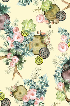 手绘水彩印花华亿平台图片