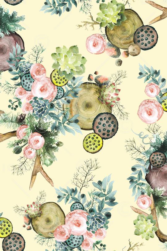 手绘水彩印花华亿平台图片