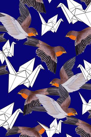 飞翔小鸟印花华亿平台图片