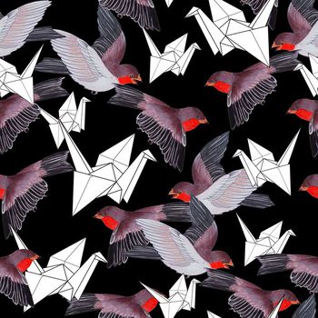 704605-纸鹤小鸟黑