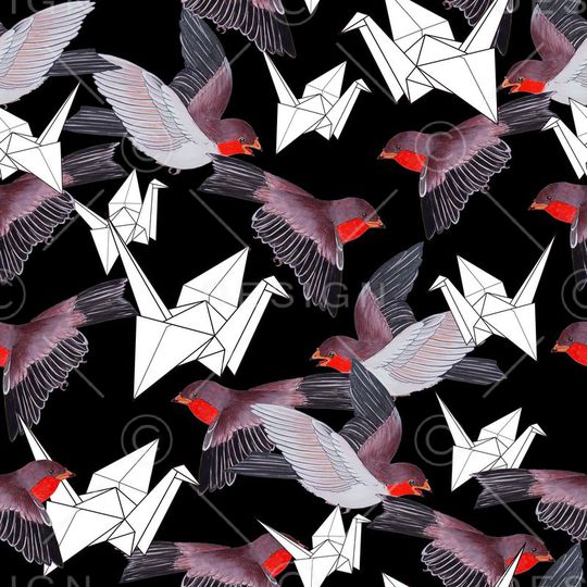 飞翔小鸟印花华亿平台图片