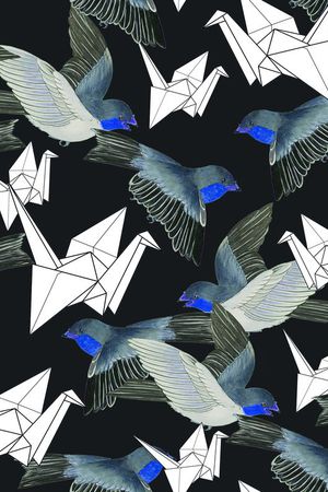 飞翔小鸟印花华亿平台图片