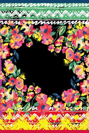 花卉民族印花华亿平台图片