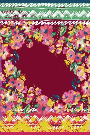 花卉民族印花华亿平台图片