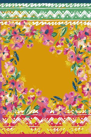 花卉民族印花华亿平台图片