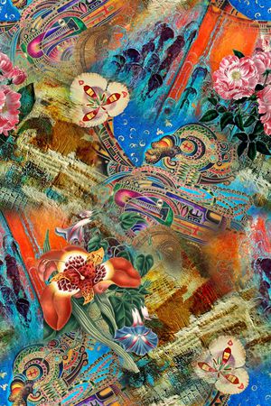 抽象印花华亿平台图片