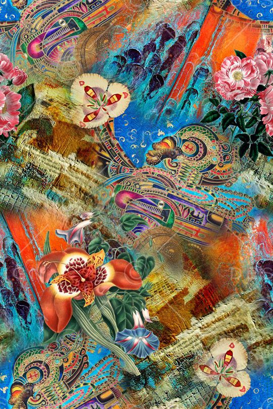 抽象印花华亿平台图片