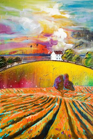 油画风景印花华亿平台图片